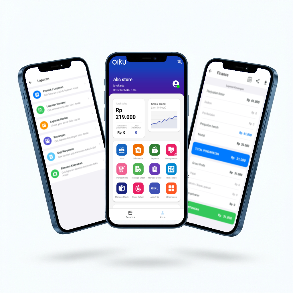 Oiku Kasir App Mockup